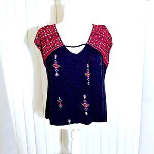 SLEEVELESS SOUTHWESTERN TOP*WOMEN SIZE S*BY EYESHADOW